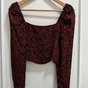 & Other Stories Zebra Print Square Neck Top (Size US 2)